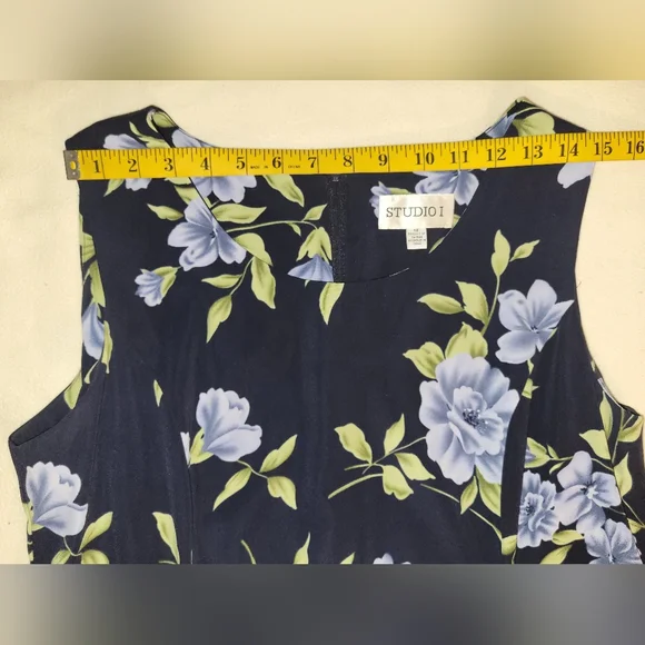 90's Vintage Floral Cap Sleeve Maxi Studio 1 Dress Size 14 Unlined Gardengirl - Picture 3 of 11